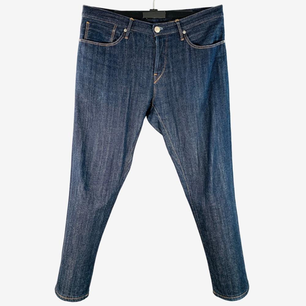 3 X 1 Size 36 Blue Indigo Cotton Selvedge Twill Contrast Stitch Button Fly Jeans